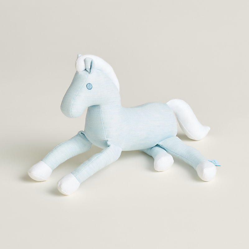 HERMES 水色 馬のぬいぐるみ Cabriole horse plush - Blue | Hermès Finland